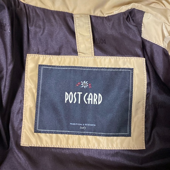 Post card quilted high quality trench coat in colour gold! Outerwear Size 6 - Picture 6 of 17